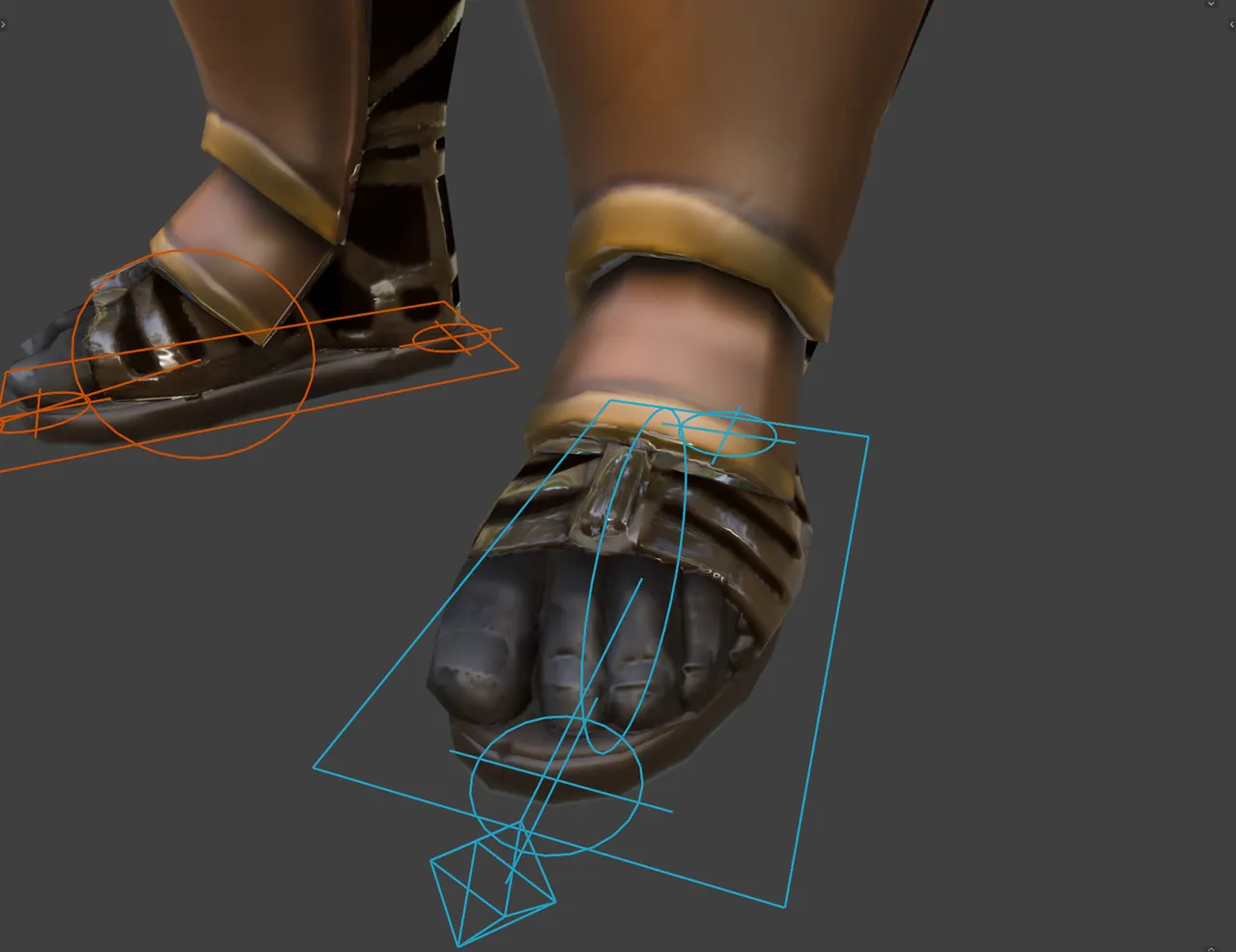 Reverse foot: heel, tip, roll and toe