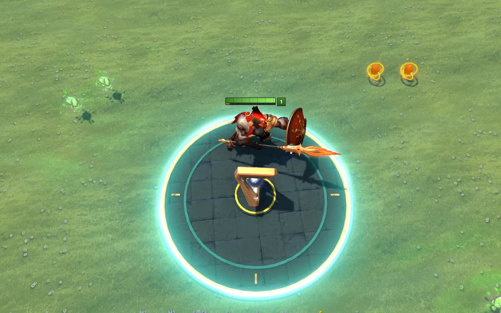 Mars inside the glowing Sudden Death ring at the centre of the arena