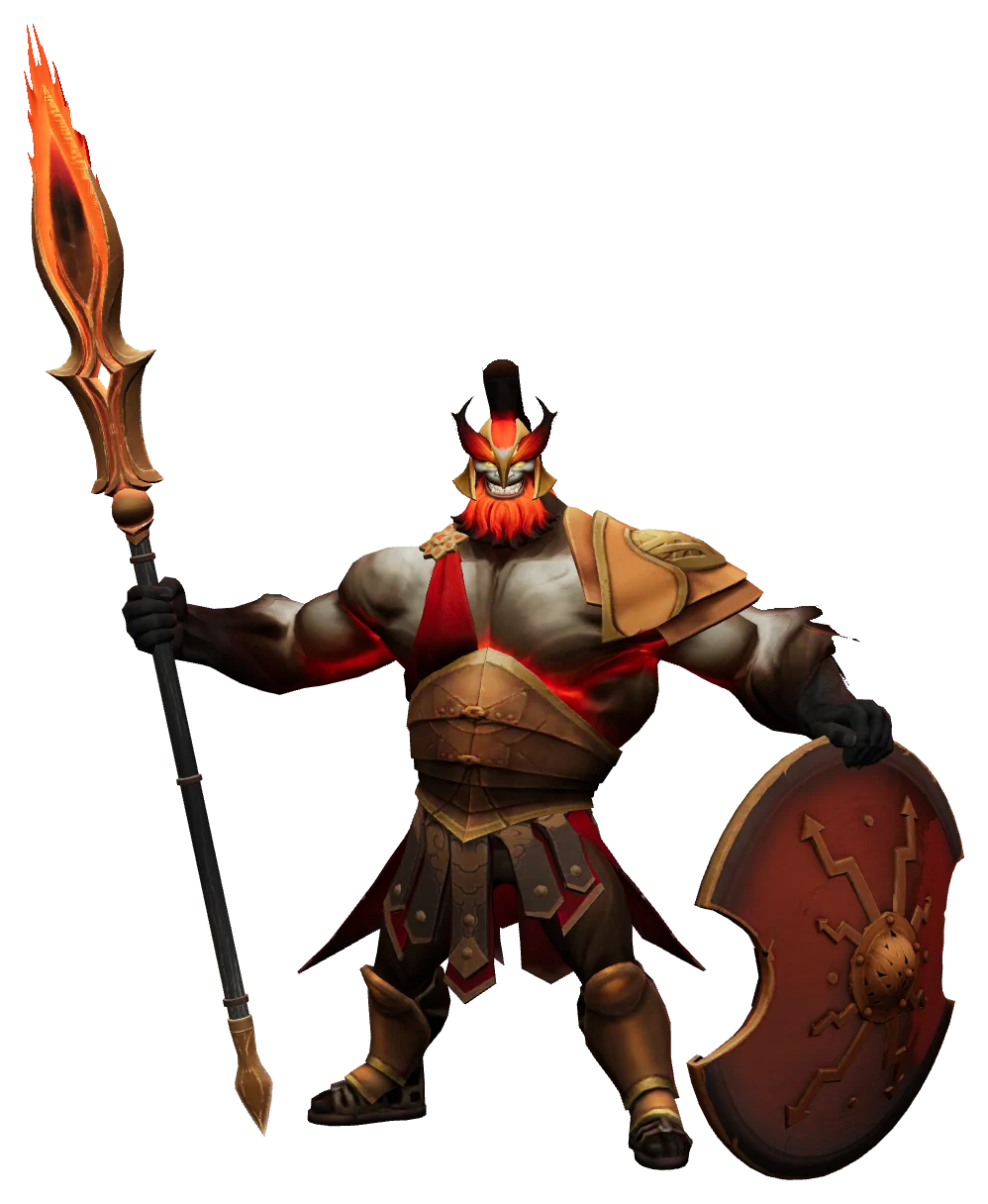 Mars standing with his spear and his shield
